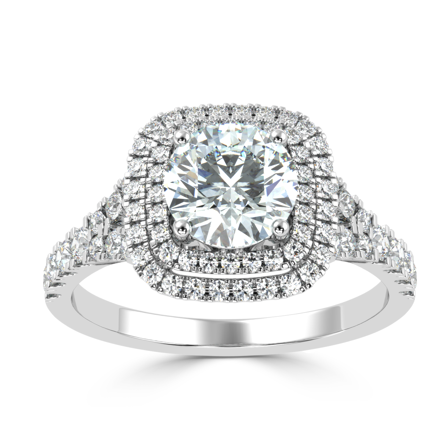 Buy 1.34Ct Halo Design Natural Diamond Ring | SolitaireKart